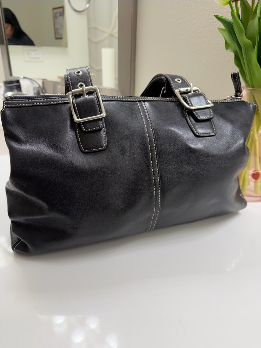 Coach Black Leather Satchel